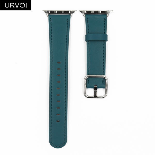 URVOI Band for Apple Watch Series 7 6 SE 5 4 3 Calf Leather Strap for iwatch with Classic Buckle Modern Design GEN.2 41mm 45mm