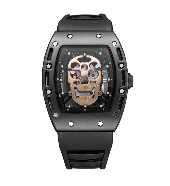 Baogela Pirate Skull Pattern Men's Watch Silicone Luminous Quartz Watches Military Wateproof Skeleton Wristwatch for Man 1612