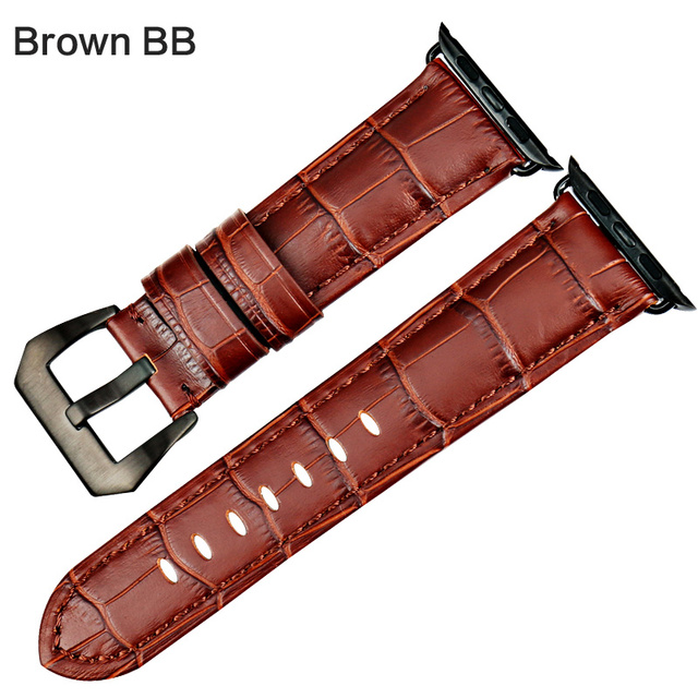 MAIKES Watchbands Genuine Cow Leather Watch Strap for Apple Watch Band 44mm 38mm Series 6/5/4 Iwatch 7 45mm 41mm Watchband