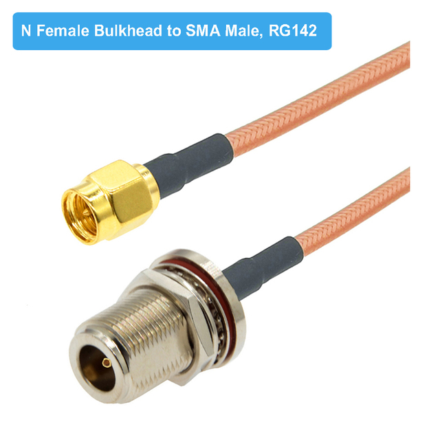 BEVOTOP RG142 N Male Plug to SMA Male RF Connector Cable Adapter Jumper Coaxial Pigtail RG-142 Extension Cord 10cm 15cm 50cm 1m