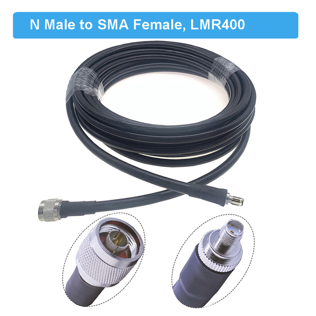 LMR400 Cable RP-SMA Male to N Female 50 Ohm RF Coax Extension Jumper Pigtail for 4G LTE Cellular Amplifier Phone Signal Booster