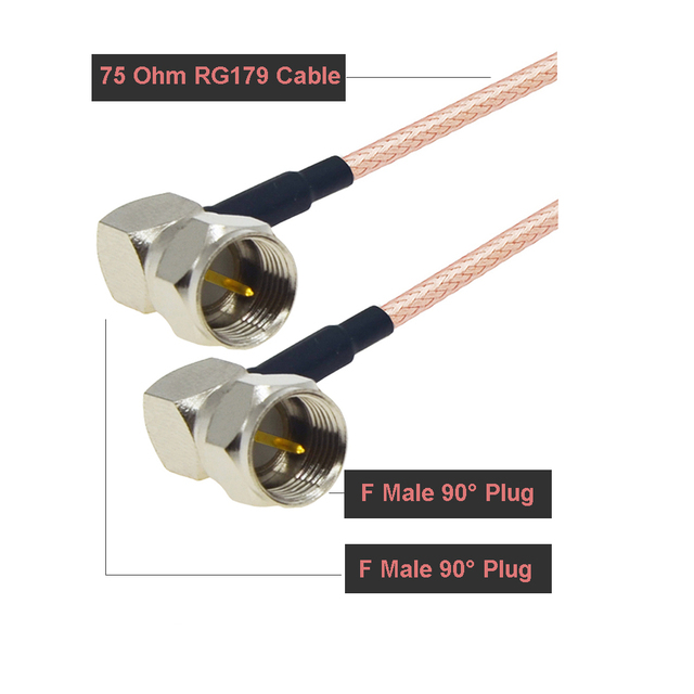 RG179 Cable 75 Ohm F Male Plug to F Male Plug Connector RF Coaxial Cable Extension Pigtail for TV Set-Top Box DIY Jumper