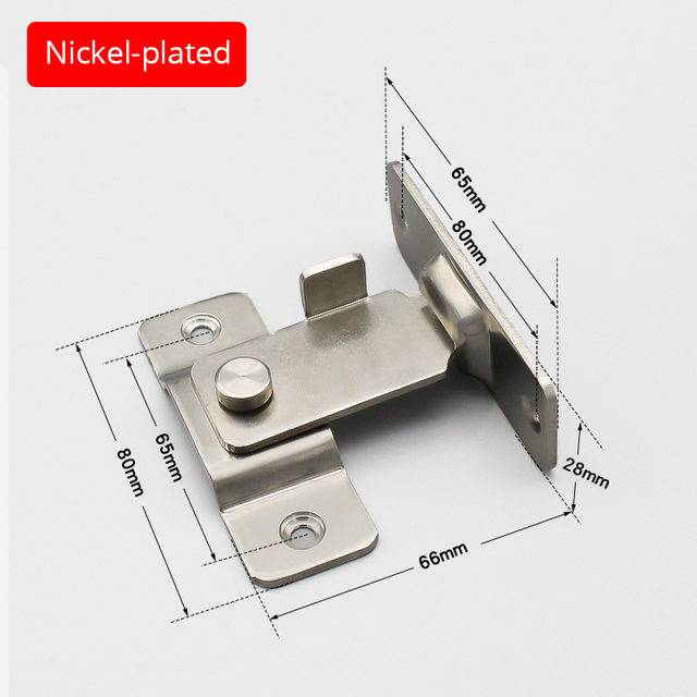 KAK 304 - Stainless Steel Door Lock, 90 Degree Angle Door Lock, Security Sliding Chain, Anti-theft Door Lock, Accessory