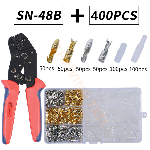 400/600pcs 3.9mm Auto Car Motorcycle Bullet Terminals Crimp Terminals Electrical Wire Connector Insulation Female and Male Crimping Pliers