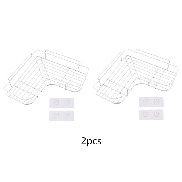 2/1 قطعة رف زاوية لكمة الحرة الحمام المطبخ تخزين حامل أرفف ل الشامبو فرشاة الأسنان منشفة التوابل جرة زجاجات كوب ماء