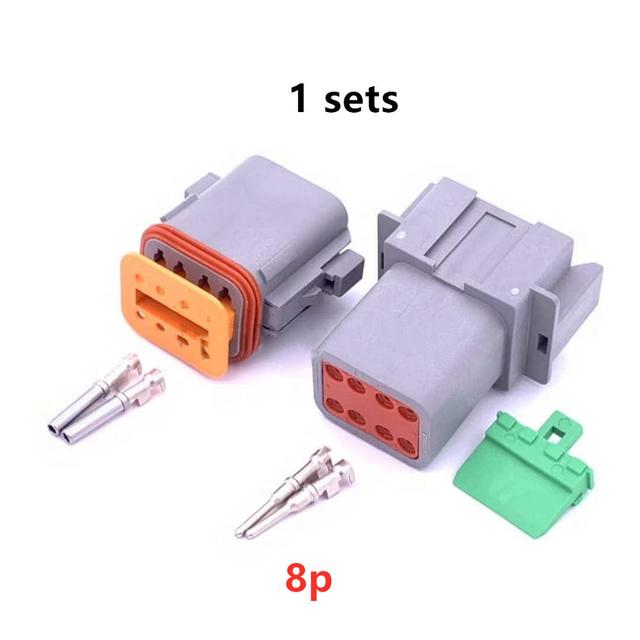 1 set German DT06 DT04 Car Connectors Waterproof Male and Female Butt Plug 2 3 4 6 8 12 Pins 22-16AWG