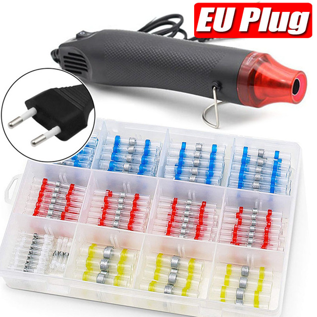 300pcs Waterproof Electric Heat Shrink Butt Terminals Crimp Terminals Weld Sealing Wire Cable Stranding Terminal Kit With Hot Air Gun