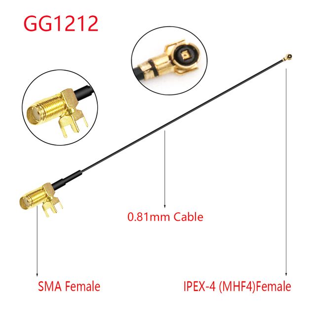 100pcs SMA Flat Female to u.FL/IPX/IPEX1/IPEX4 MHF4 Female Jack Pigtail RG178 Coaxial Cable 3G Antenna Extension Wire Cord