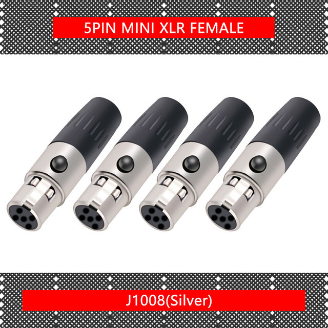 10pcs/lot Mini XLR 3Pin 4Pin 5Pin 6Pin Male Panel Chassis Socket Screw Mount Plug Small XLR Microphone MIC Audio Connector