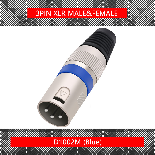 10pcs/lot 3 Pin XLR Male/Female Plug Wire Connector 3 Poles XLR Microphone Plug MIC Cable Terminal Connector 7 Colors