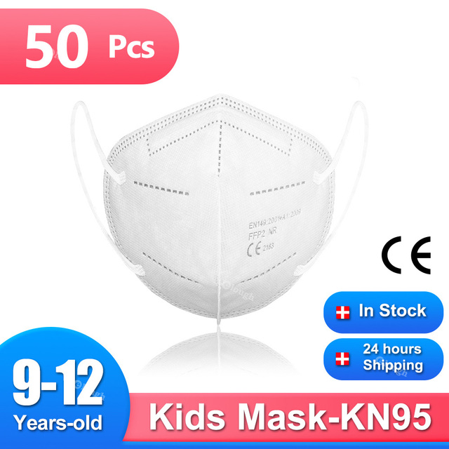 9-12 سنة الأطفال FFP2 أقنعة 5 طبقات Mascarilla KN95 Infantil FFP2mask Niños Mascarillas FPP2 Homologada الاطفال قناع FP2