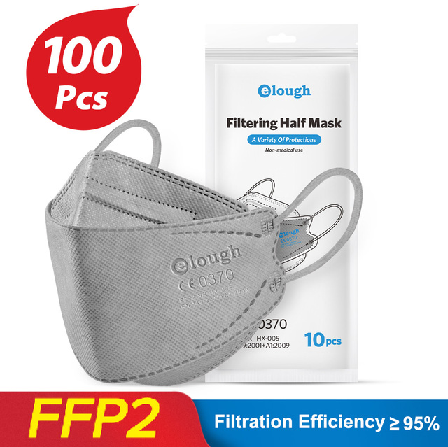 10-100 قطعة ffp2 أقنعة رمادي fpp2 وافق إسبانيا kn95 شهادة negras ffp2mask الكبار التنفسي ffp2reutilizable قناع kn95 fpp2