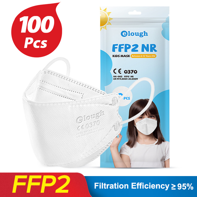 أقنعة إيلو FPP2 للأطفال 6-12 سنة الأسماك الكورية Mascarilla Infantil FPP2 قابلة لإعادة البيع 4 طبقات FFP2 KN95 قناع للأطفال