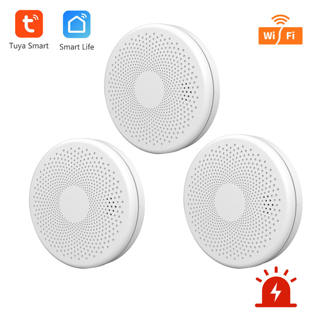 WIFI 2 in 1 Smoke Carbon Monoxide Combo Detector CO Gas Smoke Alarm Sensor 85DB Sound Alarm Tuya Smart Security Alarm System