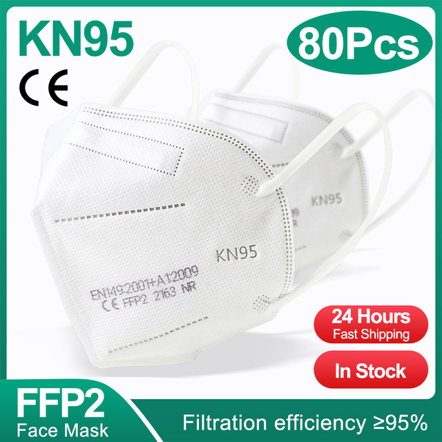 10-200 قطعة قناع mascherine ffp2 KN95 ffp2قناع 5 طبقة قابلة لإعادة الاستخدام تنفس قناع الوجه FPP2 المعتمدة FFP2 شهادة ce قناع ffpp2