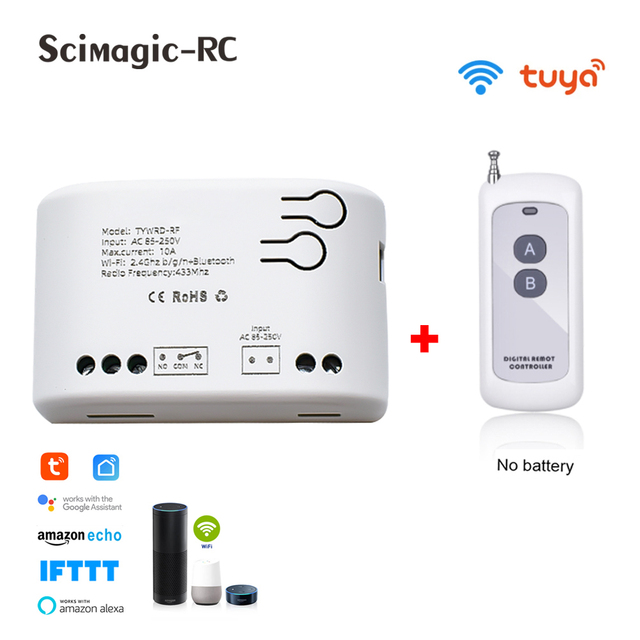 Smart Garage Door Opener Wireless Auto Open WiFi Relay SmartLife Controller Tuya APP Remote Control Alexa Google Home