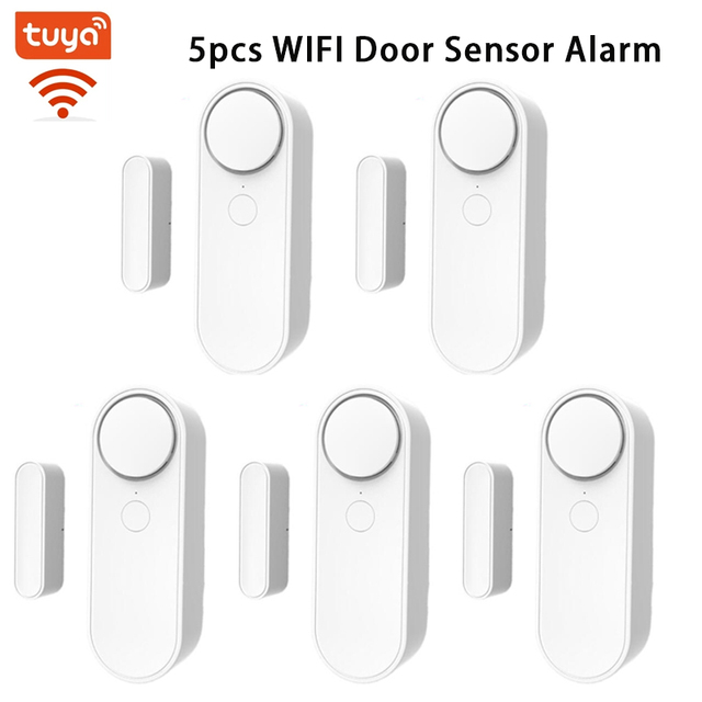 Smart Home Door Switch Magnetic Sensor Window Detector Compatible with Alexa Tuya APP Remote Control and Alerts