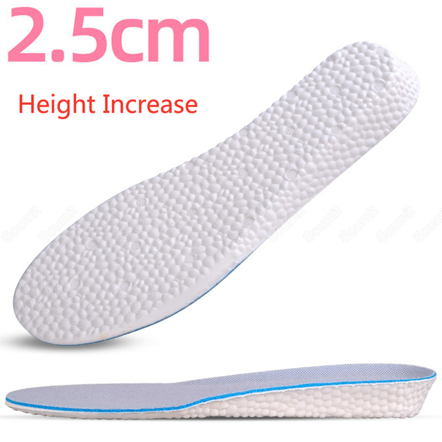 Memory Foam Height Increasing Insoles for Men Women's Shoes Sneakers Heel Insert Comfort Deodorant Shoe Sole Lift Mold