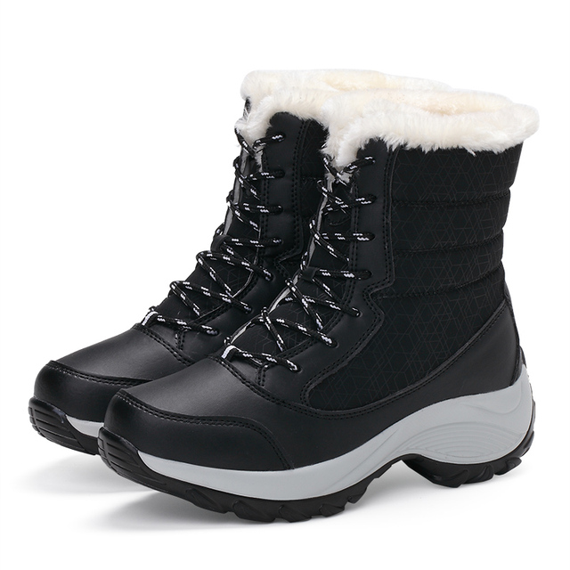 New winter women boots high quality keep warm mid-calf snow boots women lace-up comfortable ladies boots chausiras femme