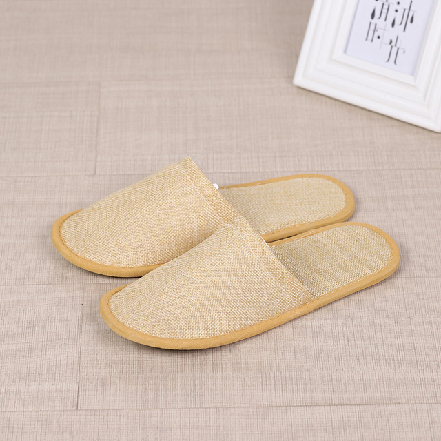 1 Pair Hemp Slippers Simple Men Women Hotel Travel Spa Portable Folding House Disposable Home Guest Indoor Slippers Plus Size