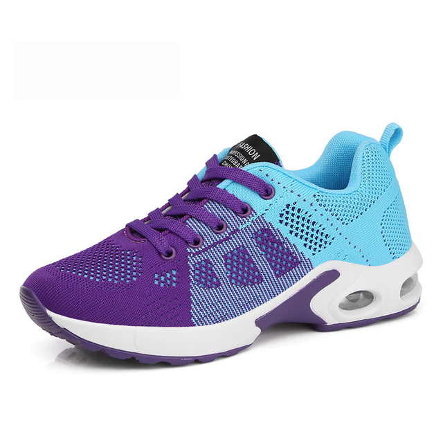 Fashion Women Lightweight Sneakers Outdoor Sports Breathable Mesh Comfort Running Shoes Air Cushion Lace Up