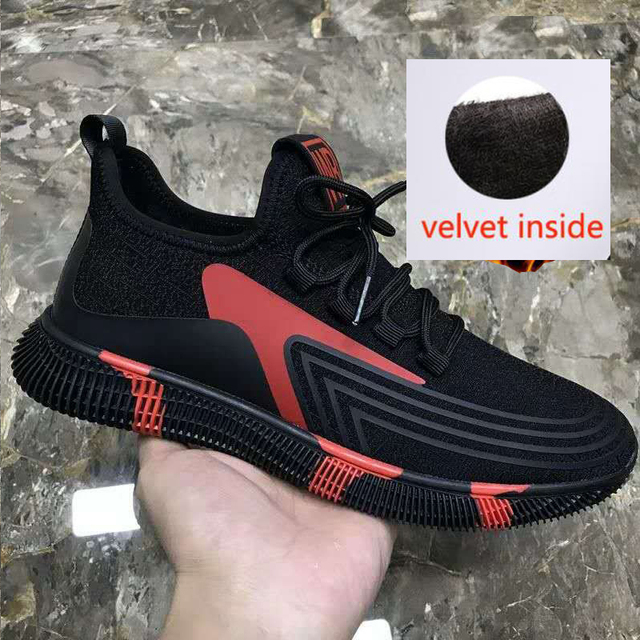 Men's Casual Velvet Running Shoes Breathable Cotton Sneakers Fashionable 2021 Autumn Winter Collection