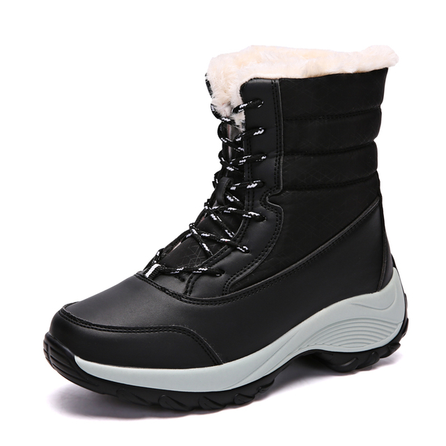 Winter Women Boots High Quality Keep Warm Ankle Snow Boots Woman Lace-up Comfortable Ladies Boots Platform Boots Women Booties