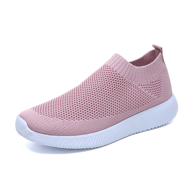 Rimocy Breathable Air Mesh Knitted Sneakers Women 2022 Spring Summer Plus Size Ladies Flats Comfortable Soft Casual Shoes Woman