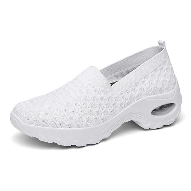 Ladies Breathable Lazy Shoes Comfortable Air Cushion Shock Absorbing Sneaker Outdoor Casual Shoes