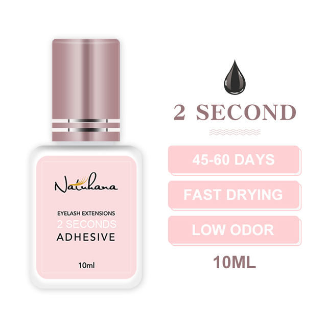 NATUHANA 5ml 1sec Fast Drying Strong False Eye Lash Extension Glue Adhesive Retention 5-7 Weeks Low Smell Mink Eyelash Glue