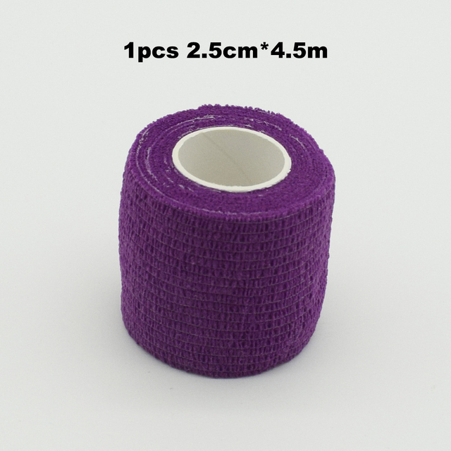 1pc Disposable Self-adhesive Colorful Latex Medical Wrap Athletic Tape To Handle Tightening Tube Of Tattoo Accessories