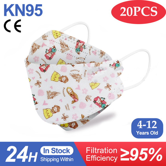 Kn95 أقنعة الاطفال fpp2 المعتمدة قناع للطفل الأسماك المطبوعة الكرتون الفم قناع KN95 Mascarilla Infantil kf94fan ffp2fan Ninos