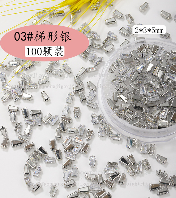 100PCS Claw diamond super flash water drop horse eye zircon jewelry new exquisite square crystal transparent open diamond