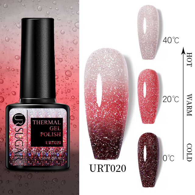 UR SUGAR Thermal Nail Polish Shiny Sequins Effect Color Change Gel Varnish All For Manicure Nails Art UV Semi Permanent Gelak