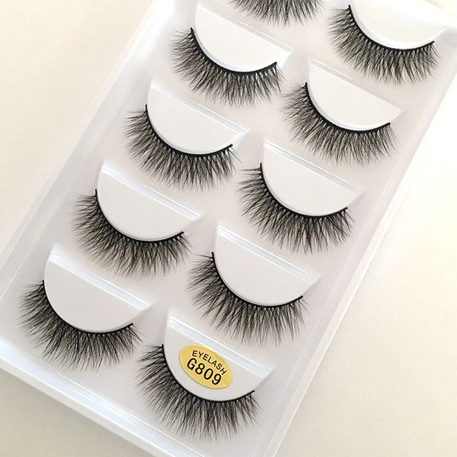 5 Pairs 3D Mink Lashes Natural Eyelashes Dramatic False Eyelashes Faux Cils Makeup Wholesale False Eyelashes Extension New Woman