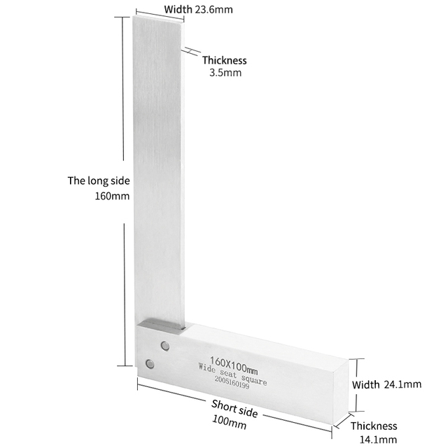 Machinist Square 90 Degree Right Angle Engineer Set Precision Ground Steel Hardened Wide Angle Ruler Square Bench