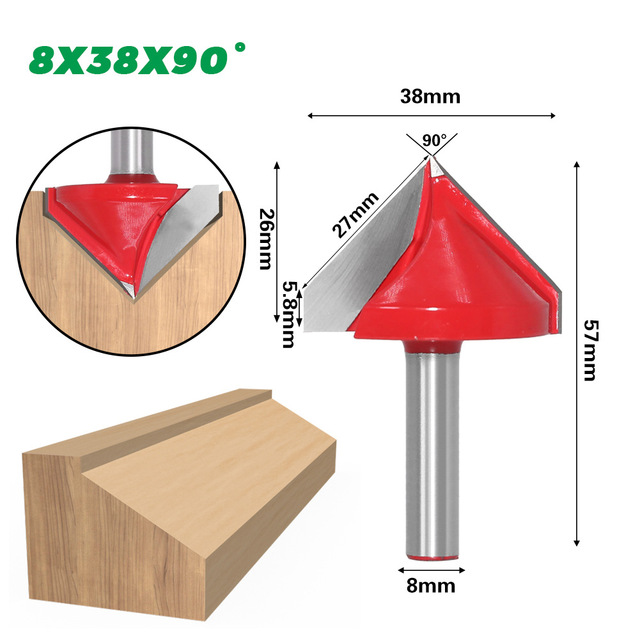 8mm Shank V Shape Groove Router Bit CNC Solid Carbide End Mill 60 90 120 150 Degree Woodworking Milling Cutter Carving Bits