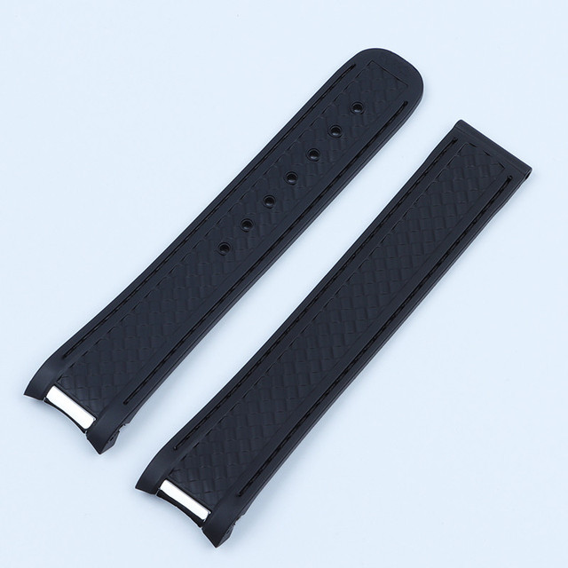 20mm Silicone Watch Rubber Band for Omega Watchband Seamaster 300 AT150 Aqua Terra Ultra Light 8900 Steel Buckle Watchband Bracelets