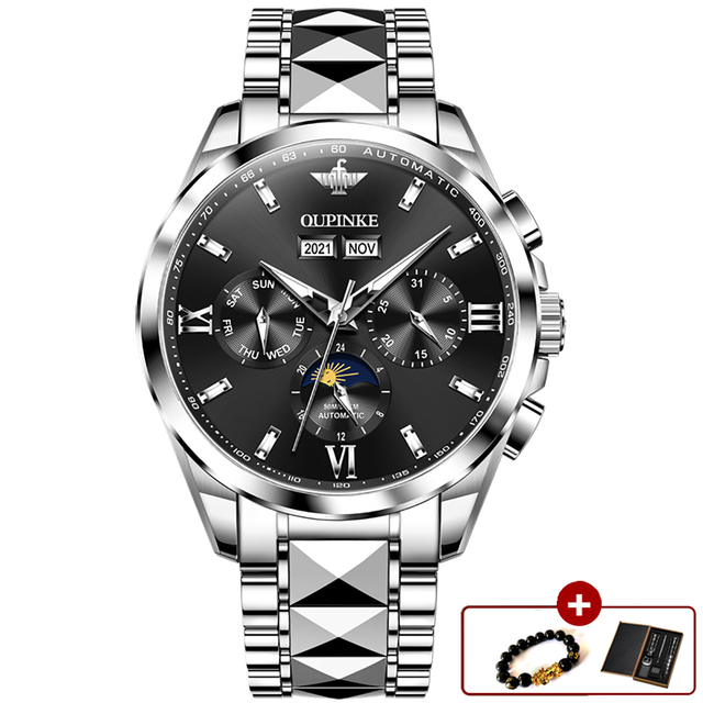 OUPINKE Luxury Men's Wristwatches Automatic Mechanical Waterproof Sapphire Glass Brand Fashion Watch relogio masculino