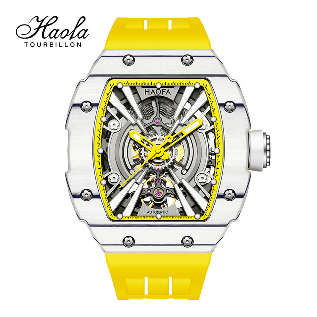 Haofa luxury automatic men's watch skeleton mechanical self-wind luminous movement men's watch 80H power reserve 1906