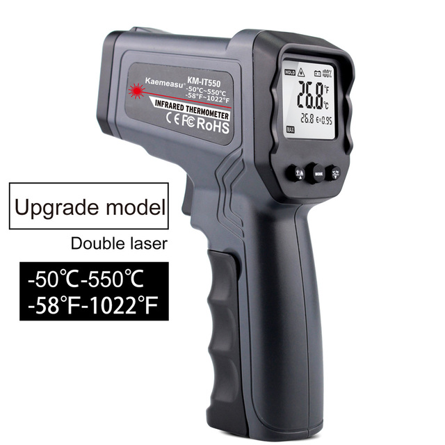 -50~1600C Single/Double Laser Thermometer Industrial Digital Infrared Thermometer Non Contact Thermometer Gun Thermometer