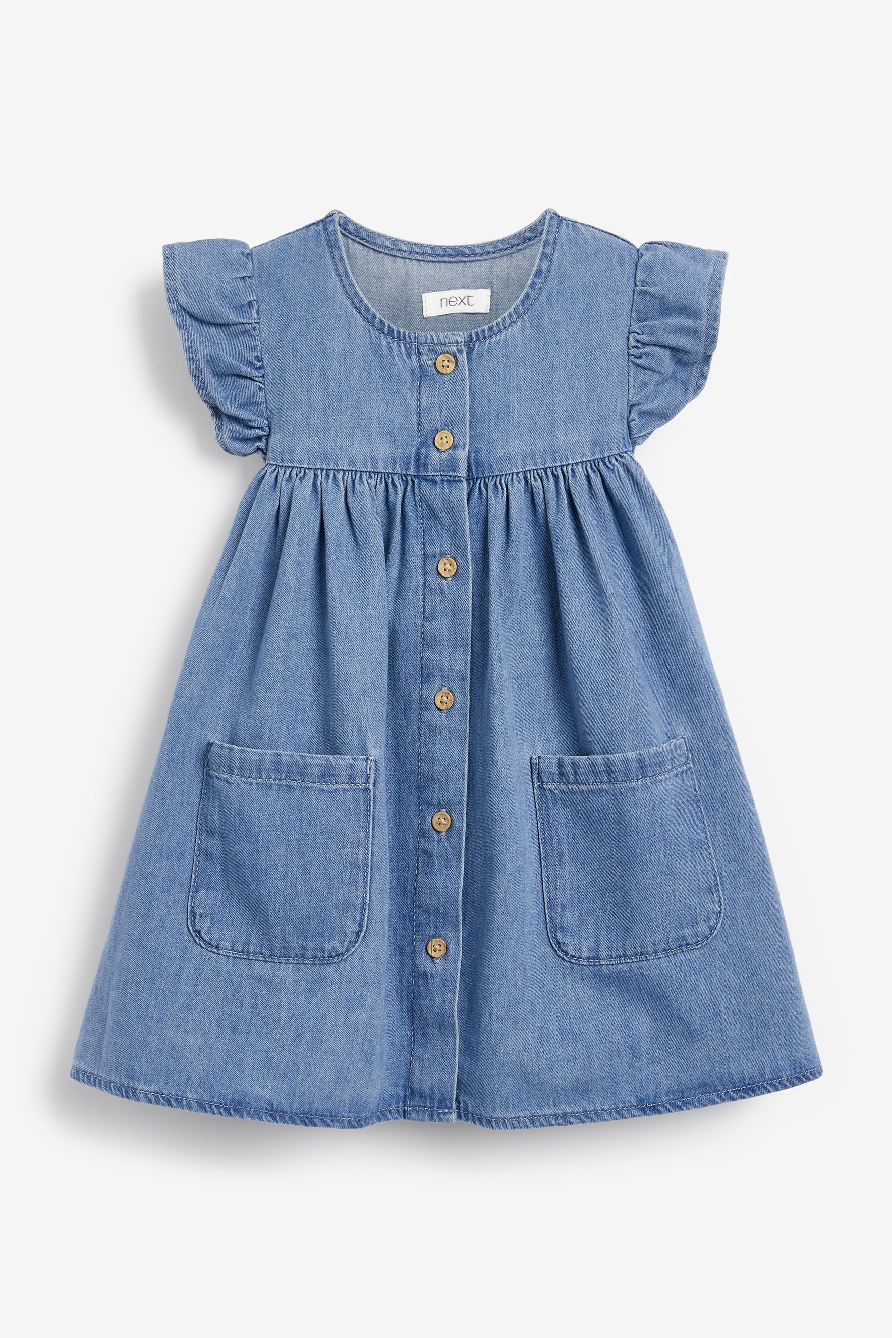 Frill Sleeve Cotton Dress (3mths-8yrs)