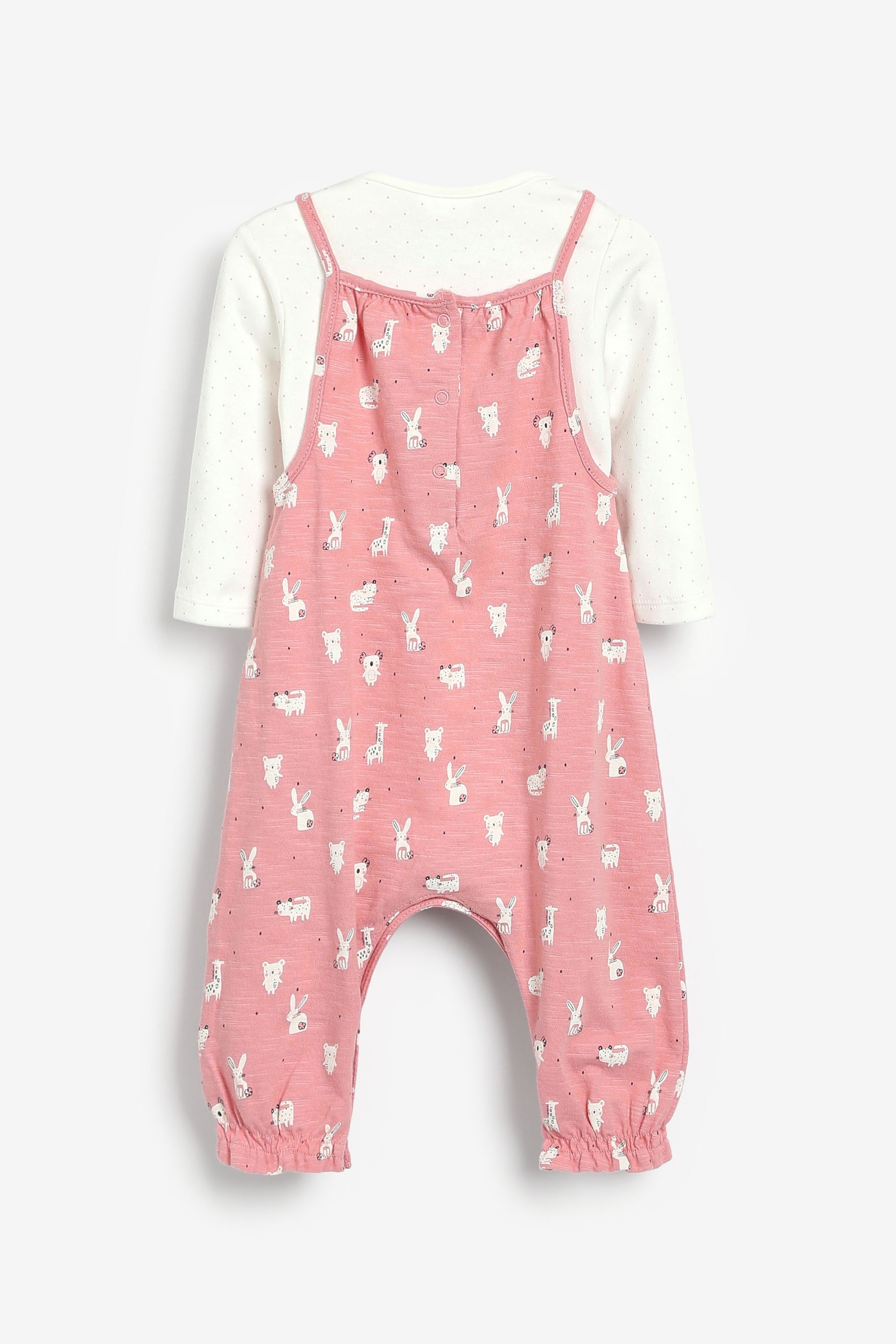 Baby Printed Dungarees And Bodysuit Set (0mths-3yrs)