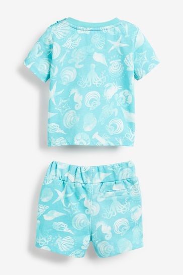 Baker by Ted Baker Blue Printed T-Shirt and Shorts Set