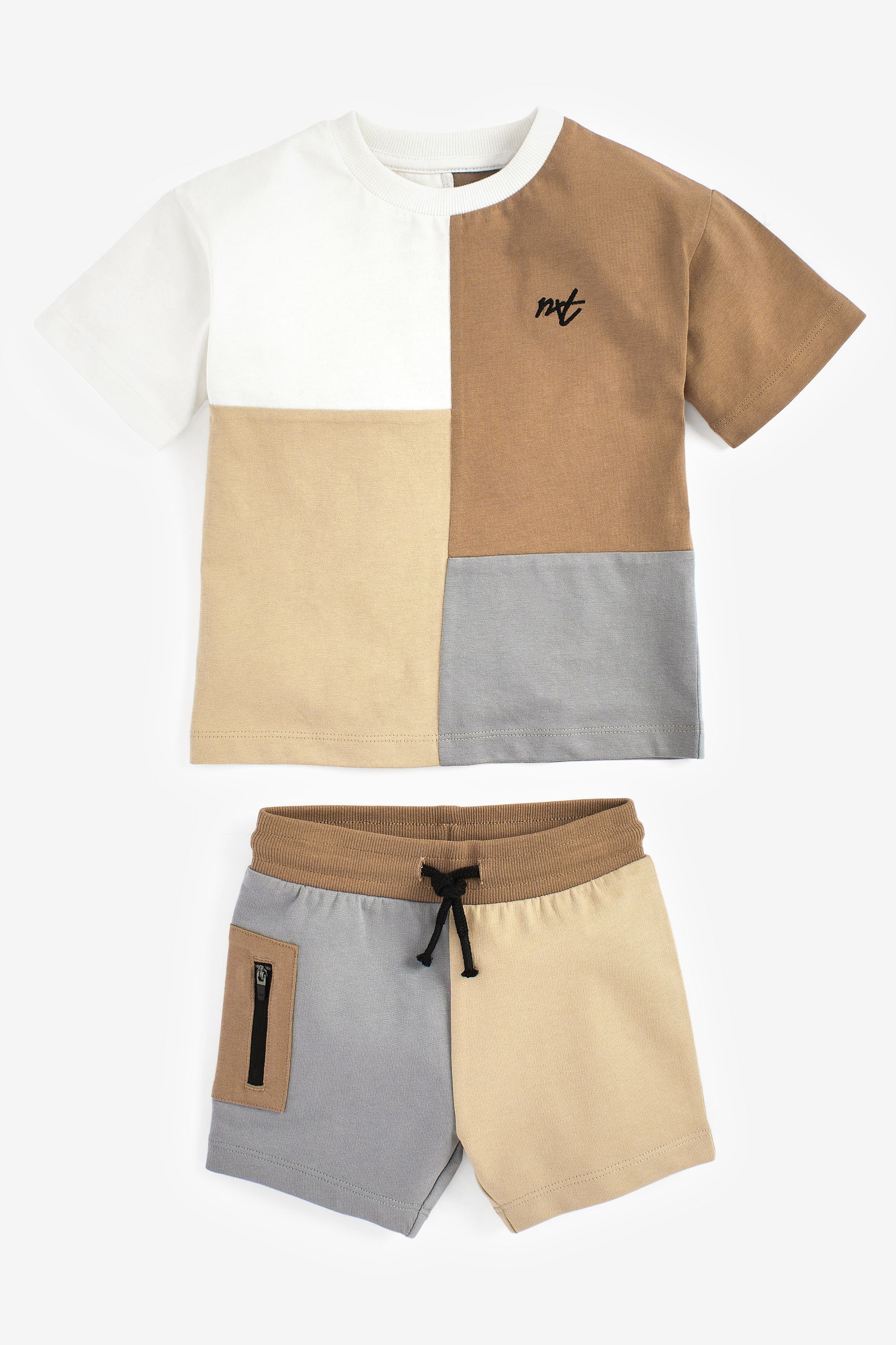 Oversized Colourblock T-Shirt and Short Set (3mths-7yrs)