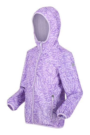 Regatta Purple Printed Lever Waterproof Shell Jacket