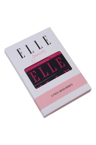 ELLE Pink Logo Deep Elastic Briefs 3 Pack