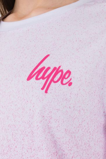 Hype. Girls Pink Speckle Fade Script Short Pyjamas