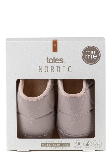 Totes Girls Premium Quilted Mule Slippers Mini Me