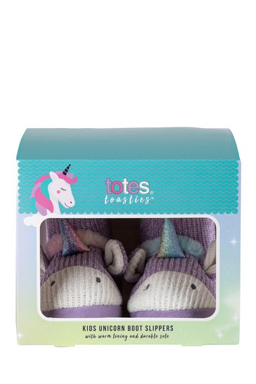 totes Girls Tall Unicorn Boot Slippers